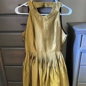 Gold cocktail dress from Anthropologie